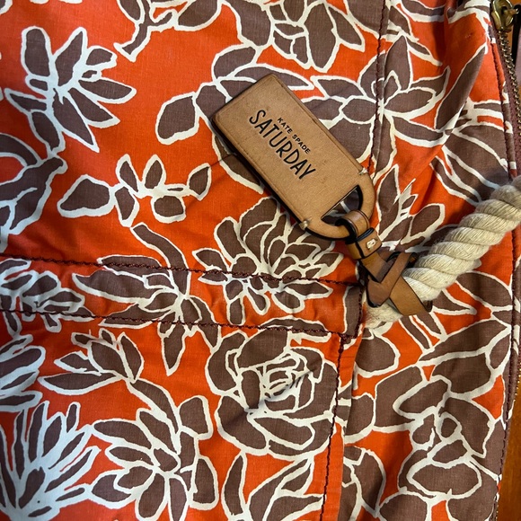 Kate Spade Saturday Tote Bag Rope Handles Zipper Closure Beach Tote - Picture 2 of 5